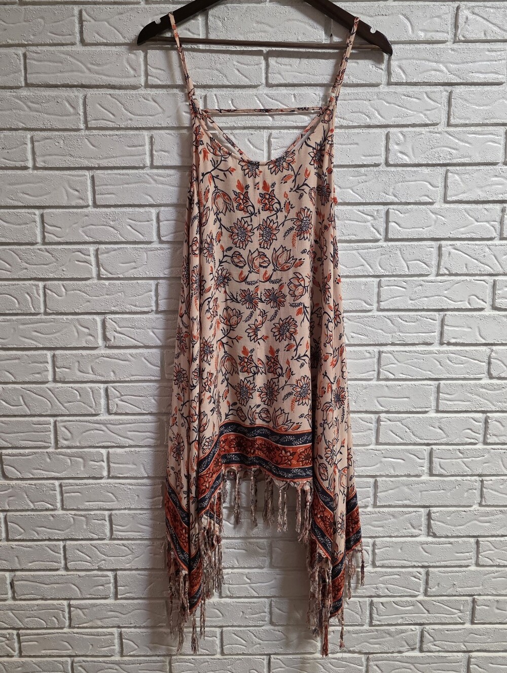 Lagaci Floral Fringe Handkerchief Sundress
